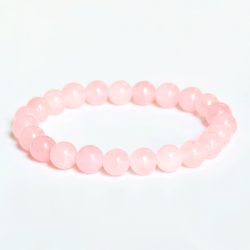 Armband met ronde natuurstenen kralen - lichtroze